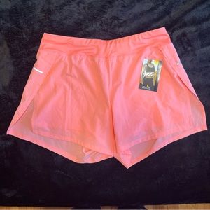 Avia neon coral workout shorts. Size L Bike shorts under nylon shorts.